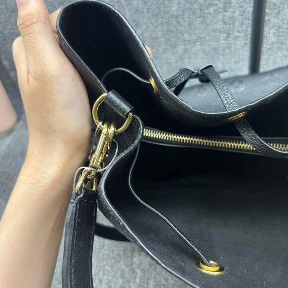 100% Authentic Louis Vuitton NeoNoe Black Leather Satchel - Picture 7 of 16